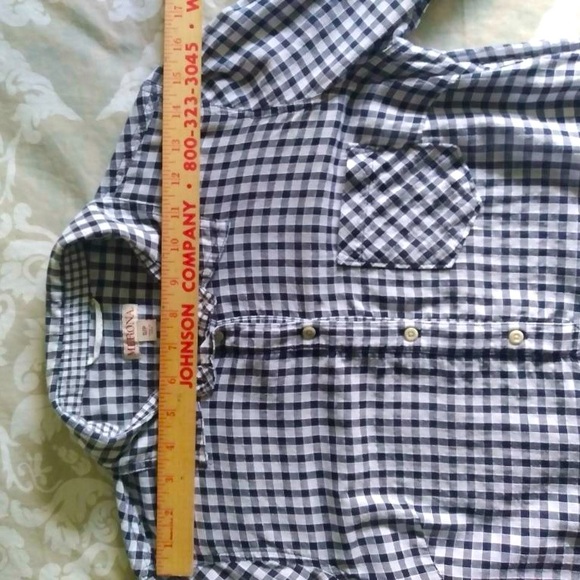Merona ~Blue & White Classic Check ~Buttons, Collared & Long Sleeved ~Small - Picture 6 of 13